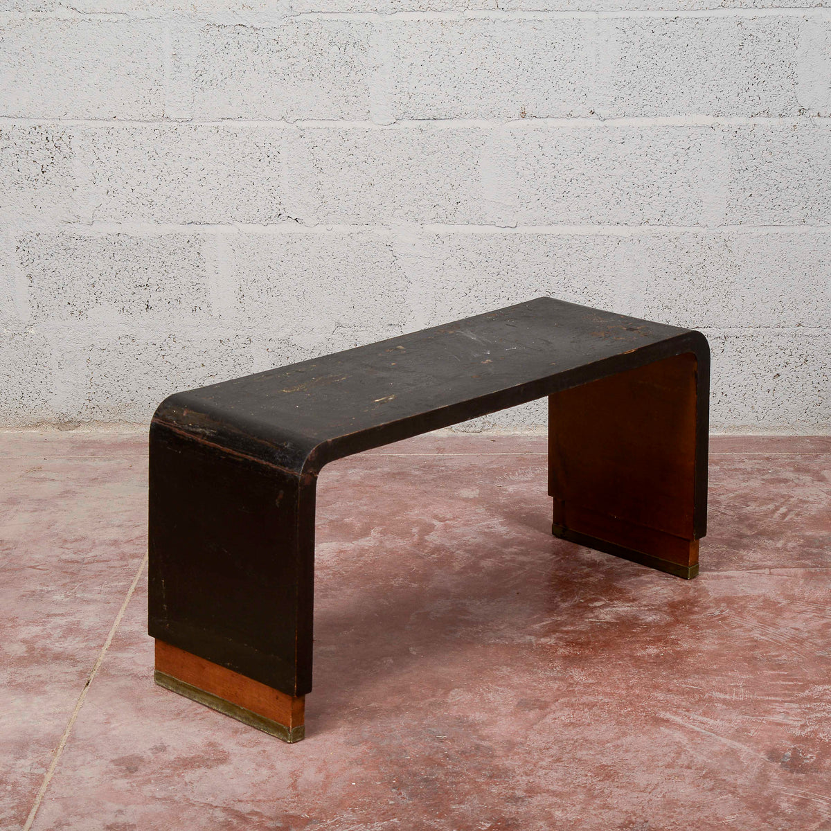 Panca in legno ebanizzato colore nero art deco