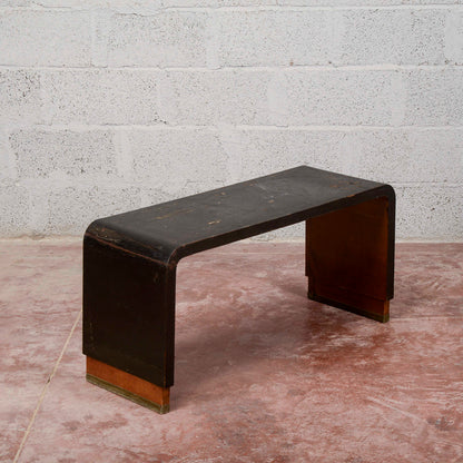 Panca in legno ebanizzato colore nero art deco