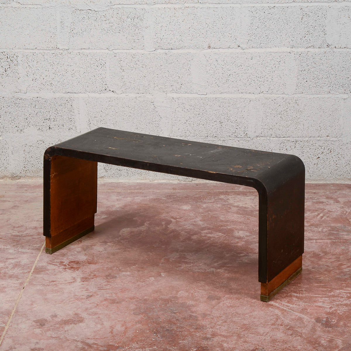 Panca in legno ebanizzato colore nero art deco