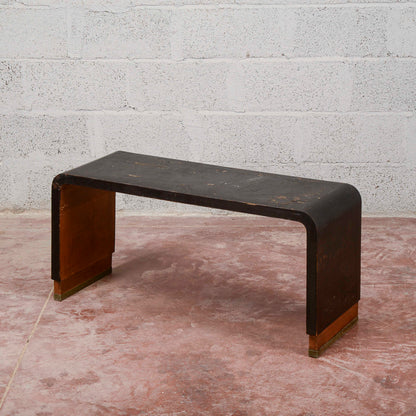 Panca in legno ebanizzato colore nero art deco