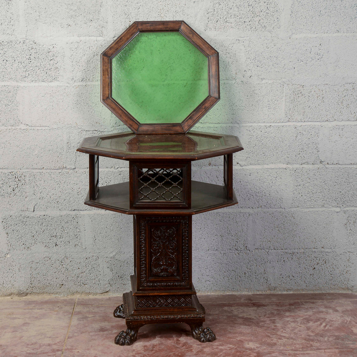 Tavolino fine 800 Maggini girevole piano in vetro estraibile