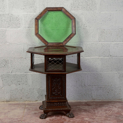 Tavolino fine 800 Maggini girevole piano in vetro estraibile