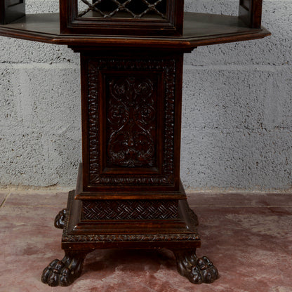 Tavolino fine 800 Maggini girevole piano in vetro estraibile
