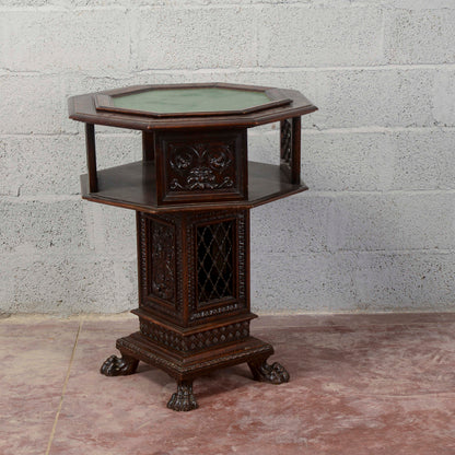Tavolino fine 800 Maggini girevole piano in vetro estraibile