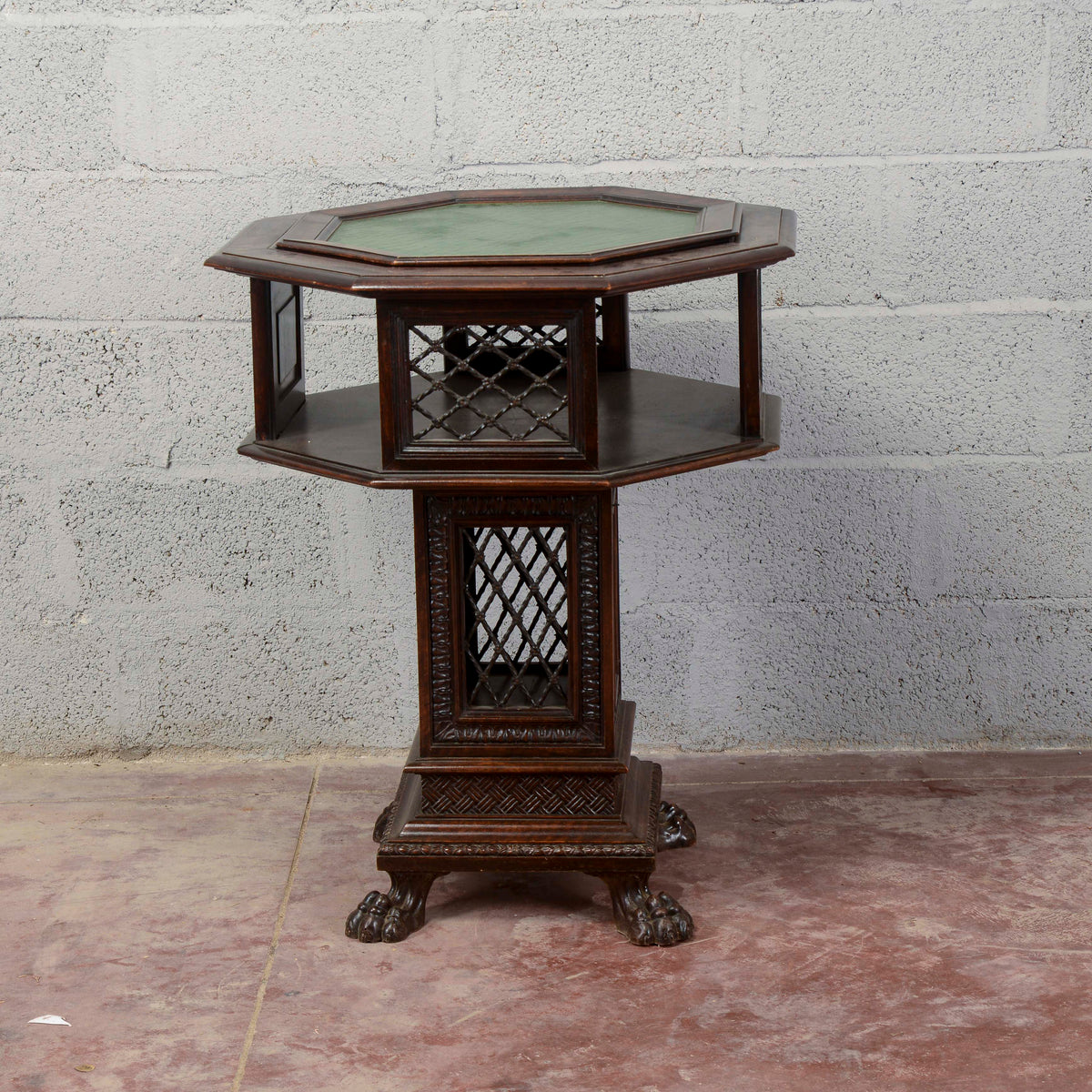 Tavolino fine 800 Maggini girevole piano in vetro estraibile
