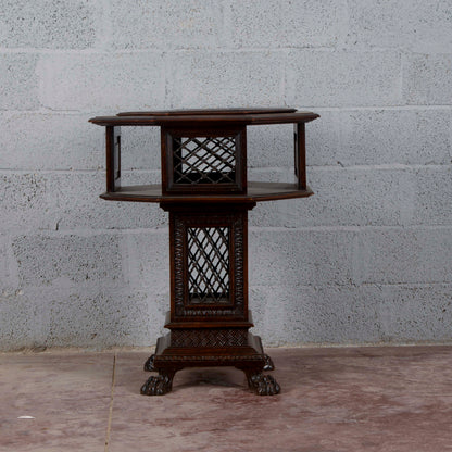 Tavolino fine 800 Maggini girevole piano in vetro estraibile