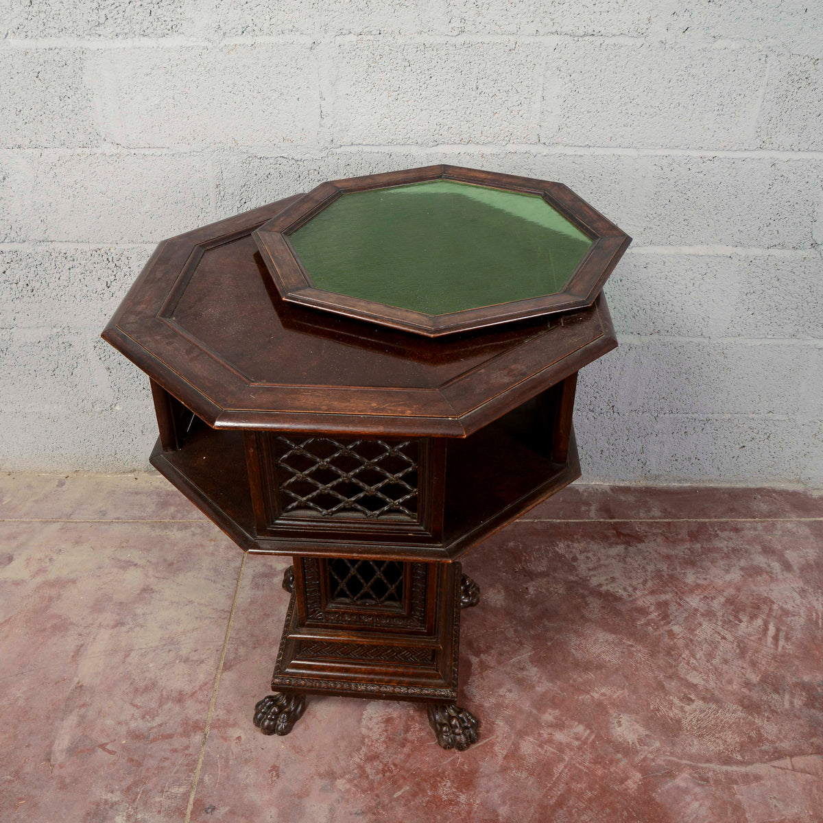 Tavolino fine 800 Maggini girevole piano in vetro estraibile