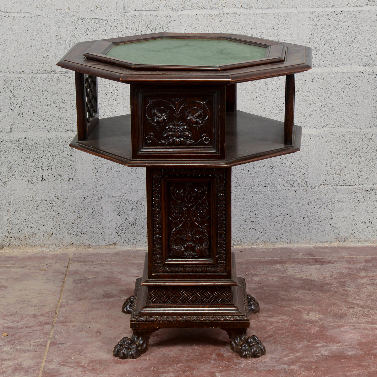 Tavolino fine 800 Maggini girevole piano in vetro estraibile