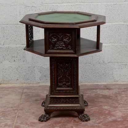 Tavolino fine 800 Maggini girevole piano in vetro estraibile
