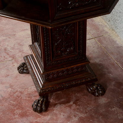 Tavolino fine 800 Maggini girevole piano in vetro estraibile