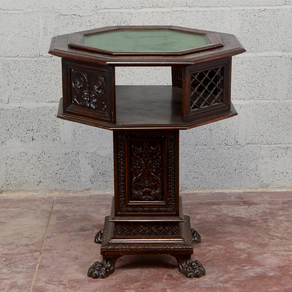 Tavolino fine 800 Maggini girevole piano in vetro estraibile