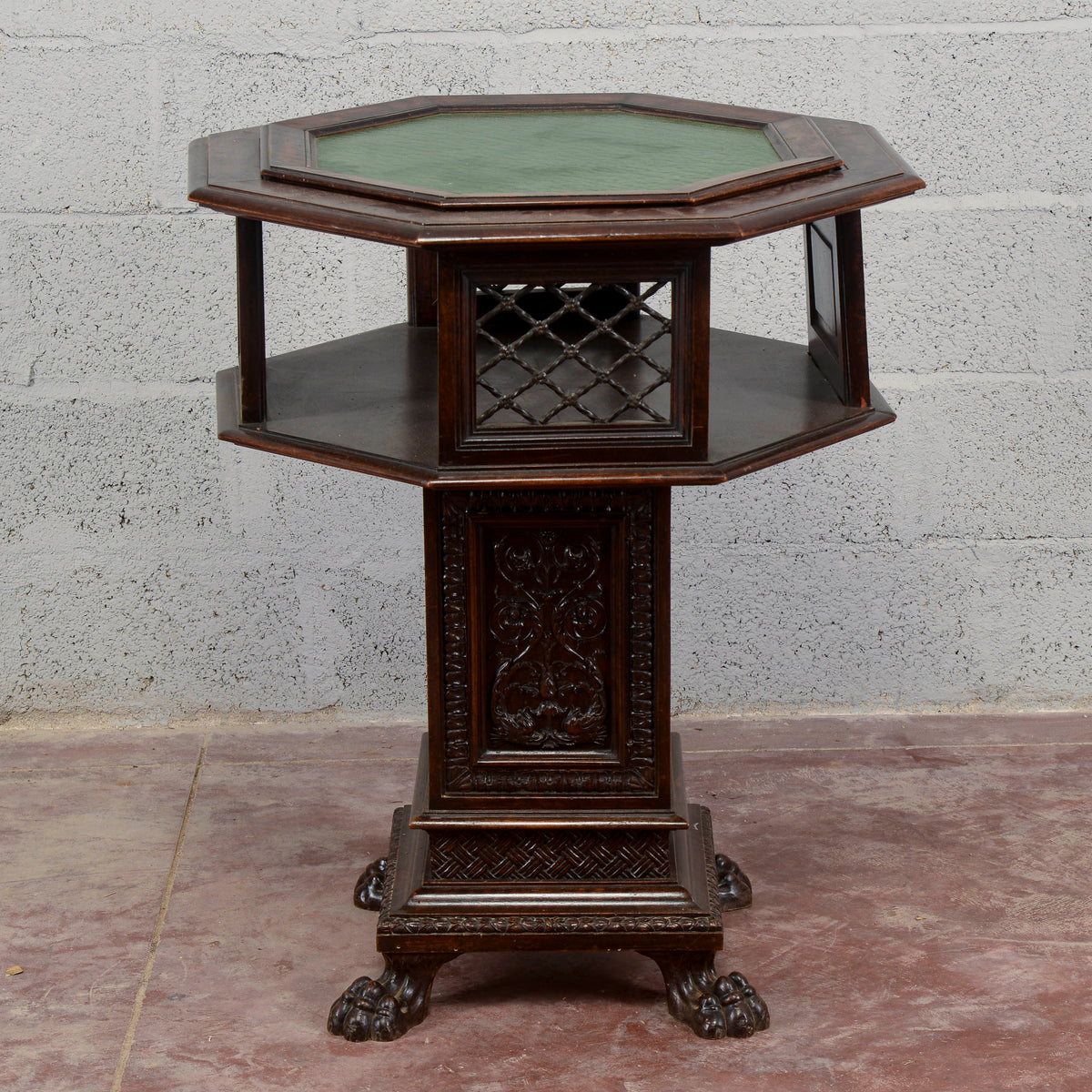 Tavolino fine 800 Maggini girevole piano in vetro estraibile