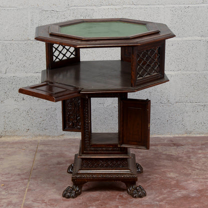 Tavolino fine 800 Maggini girevole piano in vetro estraibile