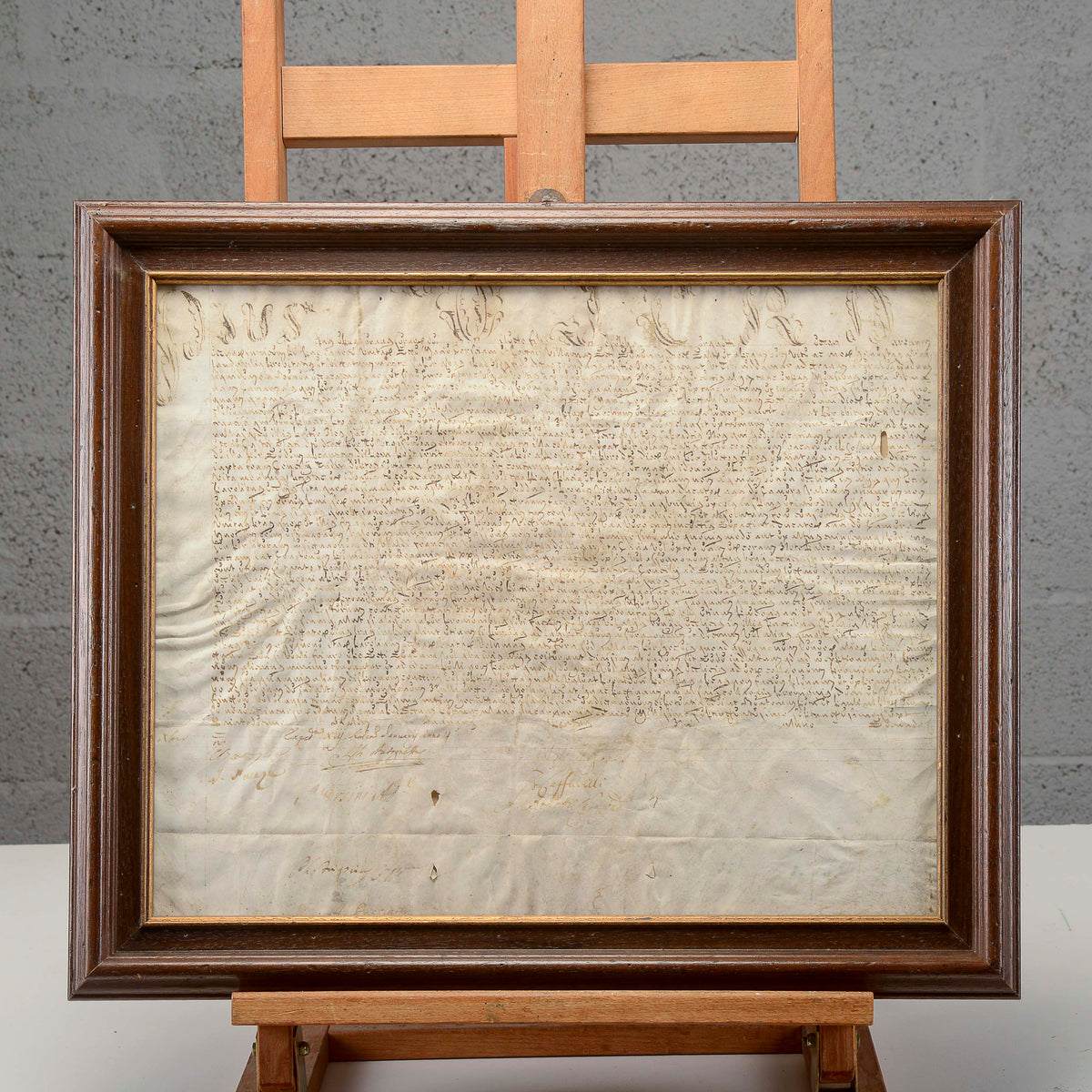 Antico documento attestato in carta pergamena secolo XVII