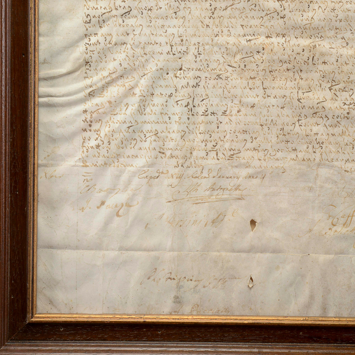 Antico documento attestato in carta pergamena secolo XVII