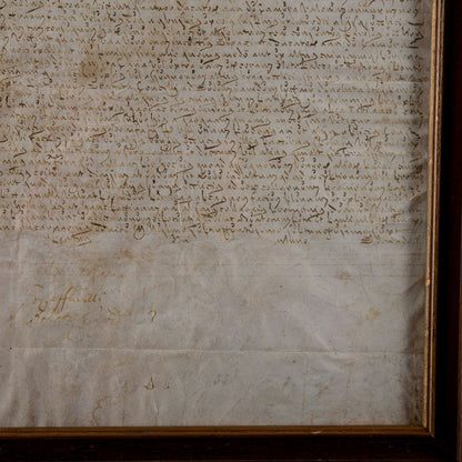 Antico documento attestato in carta pergamena secolo XVII