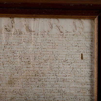 Antico documento attestato in carta pergamena secolo XVII