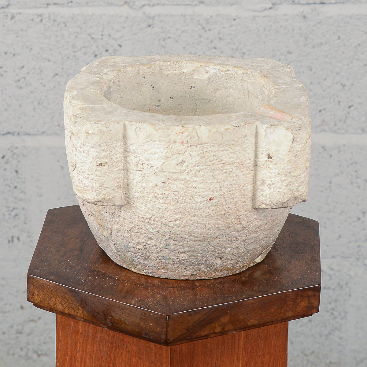 Mortaio rotondo vaso ciotola in pietra XIX secolo