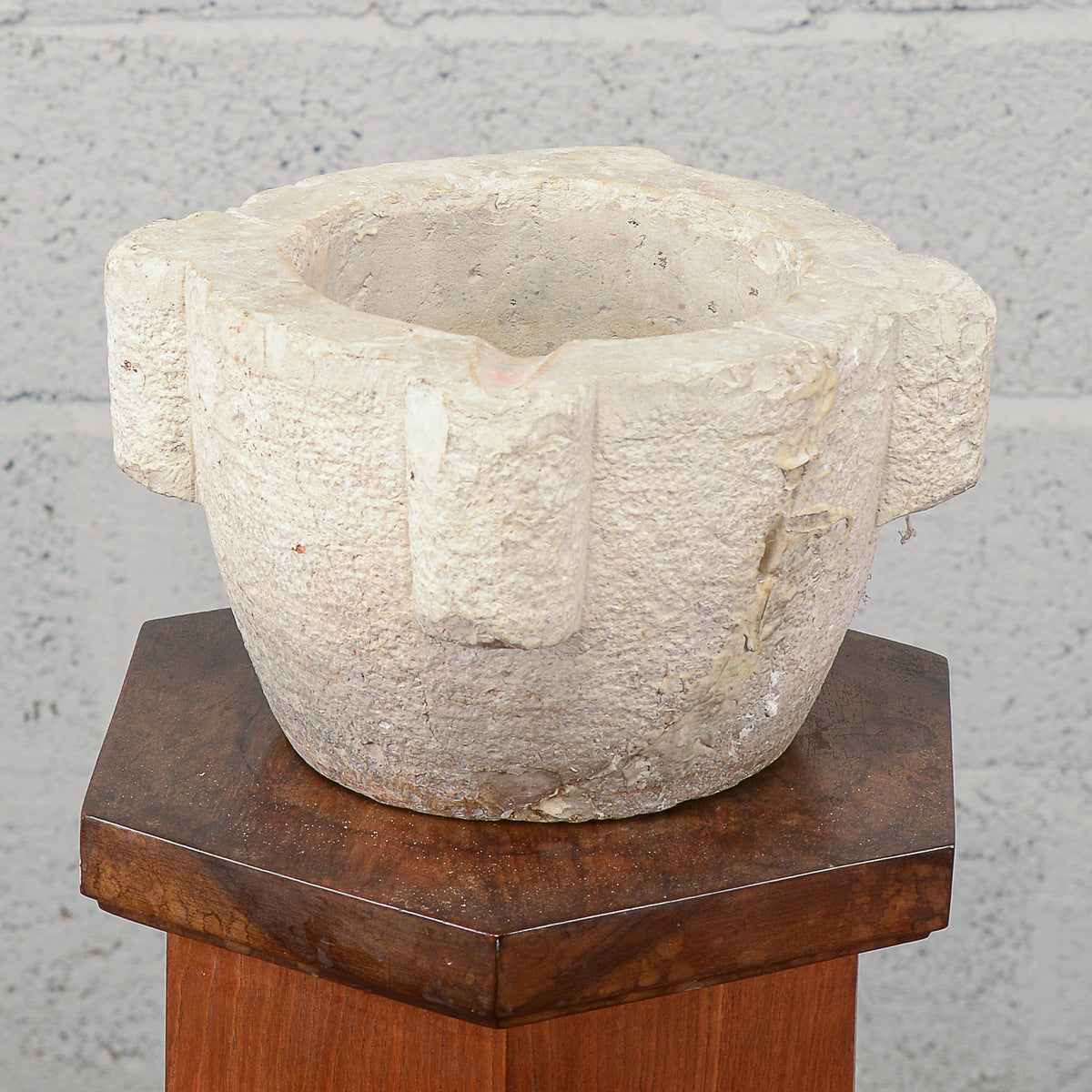 Mortaio rotondo vaso ciotola in pietra XIX secolo