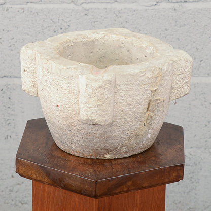 Mortaio rotondo vaso ciotola in pietra XIX secolo