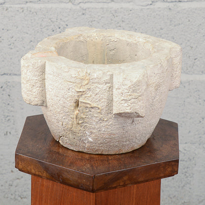 Mortaio rotondo vaso ciotola in pietra XIX secolo