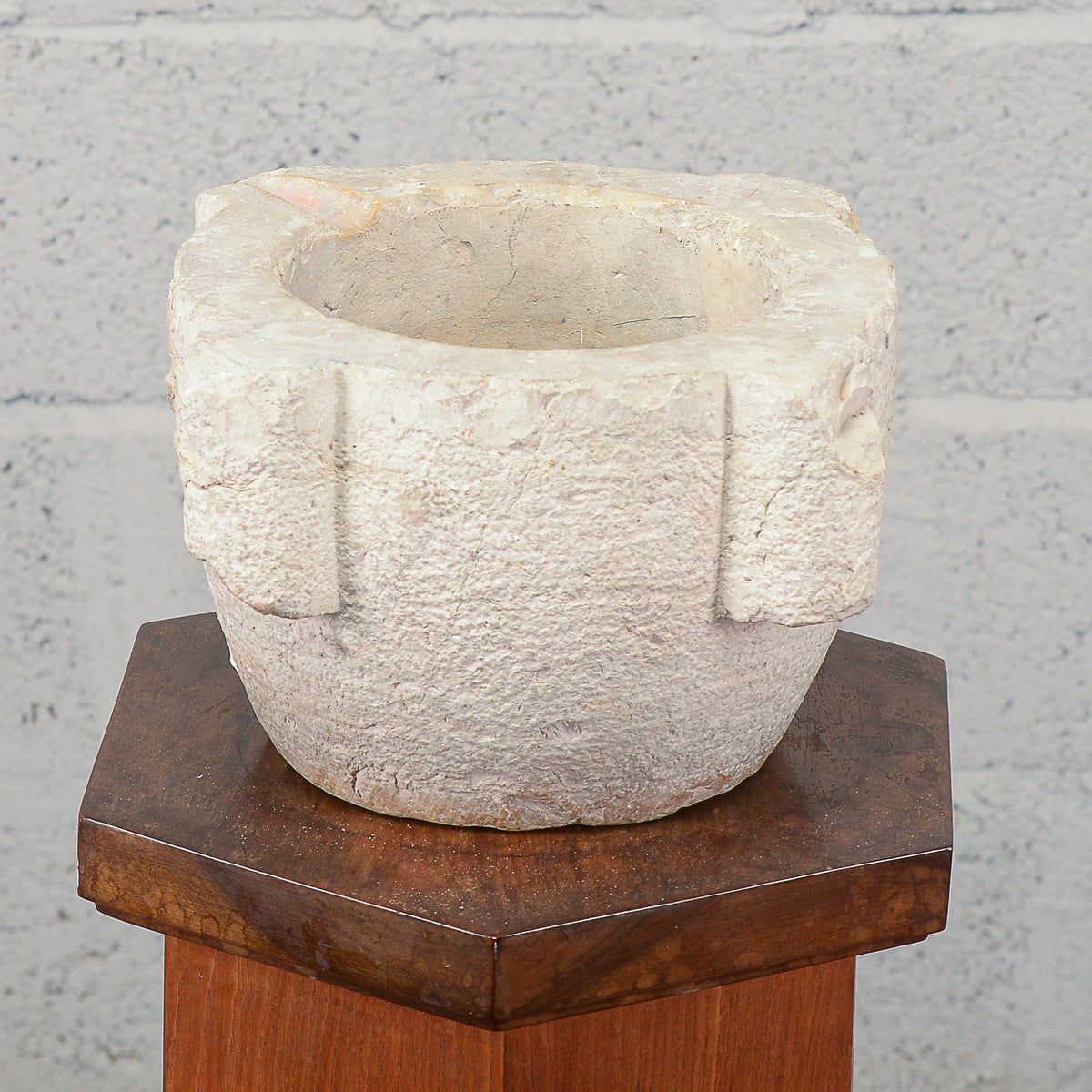 Mortaio rotondo vaso ciotola in pietra XIX secolo