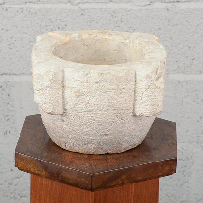 Mortaio rotondo vaso ciotola in pietra XIX secolo