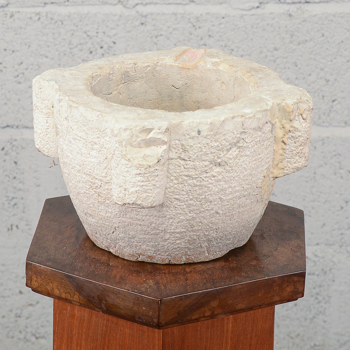 Mortaio rotondo vaso ciotola in pietra XIX secolo