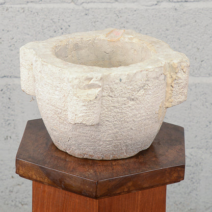 Mortaio rotondo vaso ciotola in pietra XIX secolo