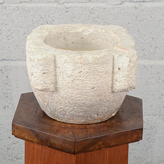 Mortaio rotondo vaso ciotola in pietra XIX secolo