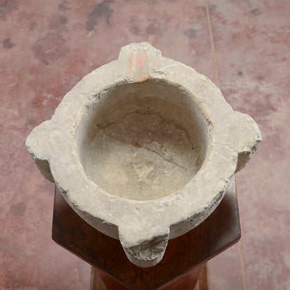 Mortaio rotondo vaso ciotola in pietra XIX secolo