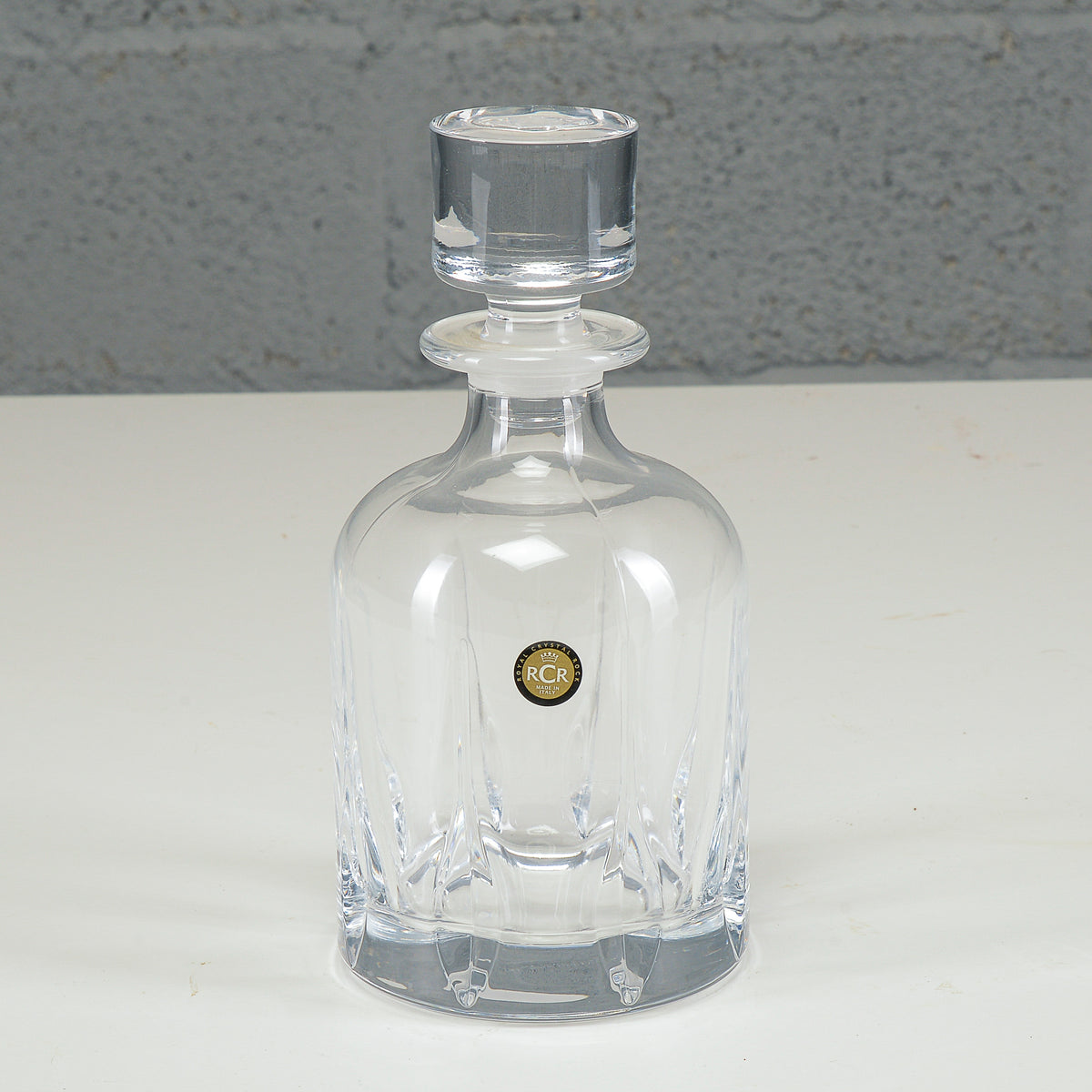 Bottiglia cristallo lavorato da liquore RCR Royal Crystal Rock XX secolo