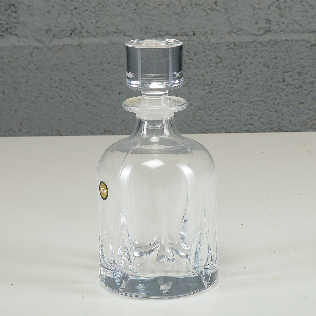 Bottiglia cristallo lavorato da liquore RCR Royal Crystal Rock XX secolo