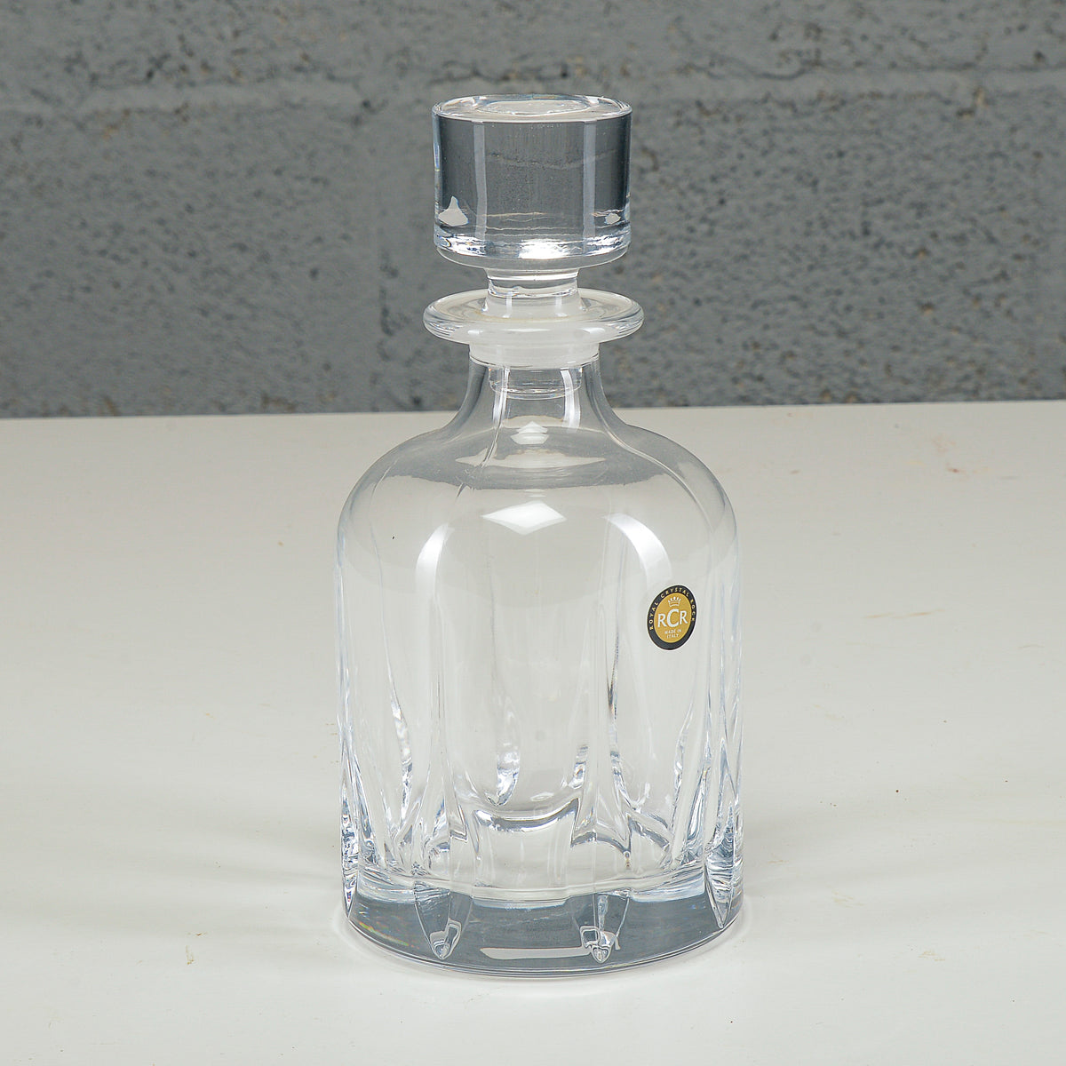 Bottiglia cristallo lavorato da liquore RCR Royal Crystal Rock XX secolo