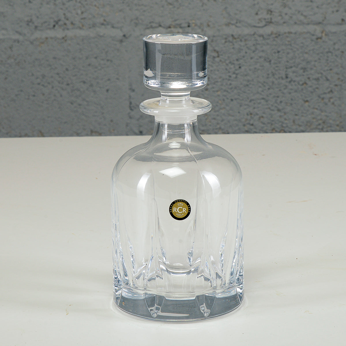 Bottiglia cristallo lavorato da liquore RCR Royal Crystal Rock XX secolo