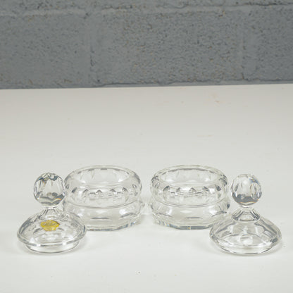 Set coppia ciotole boccette scatole in cristallo XX secolo