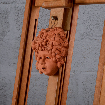 Maschera Bacco in terracotta da appendere produzione artigianale XX secolo