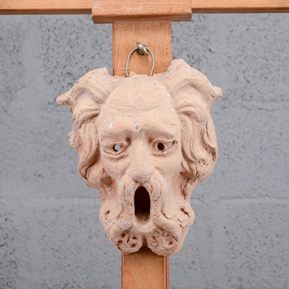Maschera grottesca terracotta produzione artigianale XX secolo