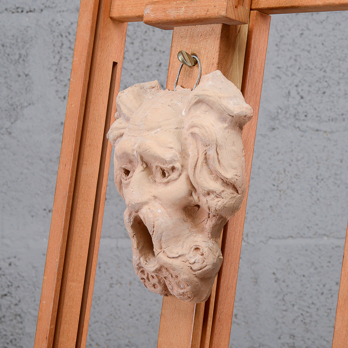 Maschera grottesca terracotta produzione artigianale XX secolo