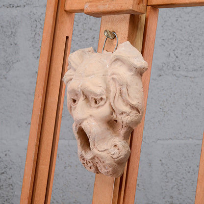 Maschera grottesca terracotta produzione artigianale XX secolo