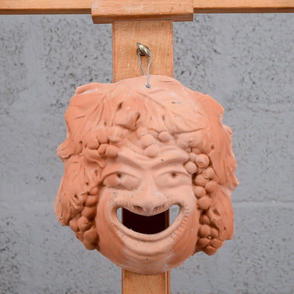 Maschera Bacco in terracotta da appendere XX secolo produzione artigianale