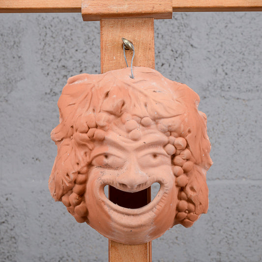 Maschera Bacco in terracotta da appendere XX secolo produzione artigianale