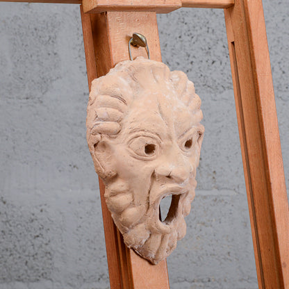 Maschera terracotta volto grottesco XX secolo produzione artigianale