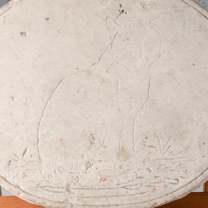 Sbozzo litografico ovale pietra con gatto placca ovale XX secolo