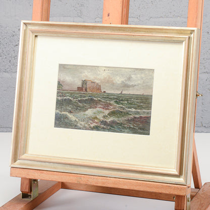 Quadro dipinto miniatura scena marina  XX secolo firmato