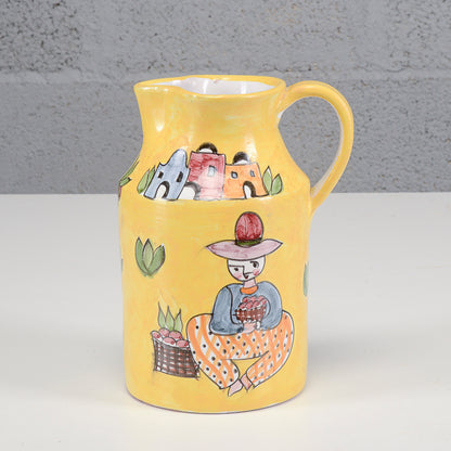 Vaso brocca in ceramica dipinta XX secolo