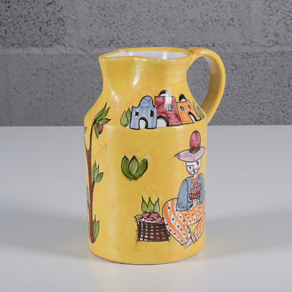 Vaso brocca in ceramica dipinta XX secolo