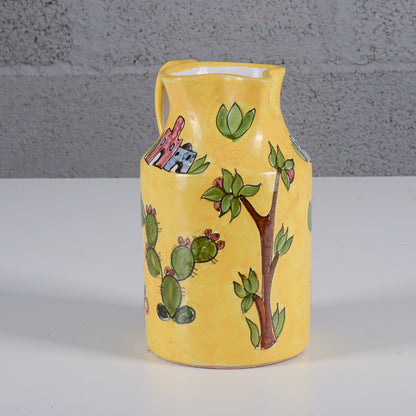 Vaso brocca in ceramica dipinta XX secolo