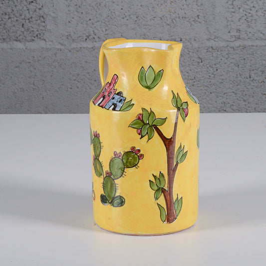Vaso brocca in ceramica dipinta XX secolo