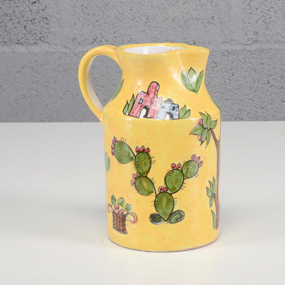 Vaso brocca in ceramica dipinta XX secolo